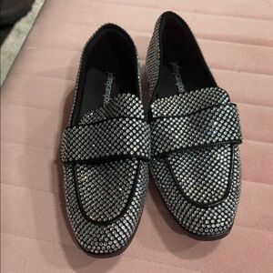Jeffrey Campbell Black and Silver Studded Loafers